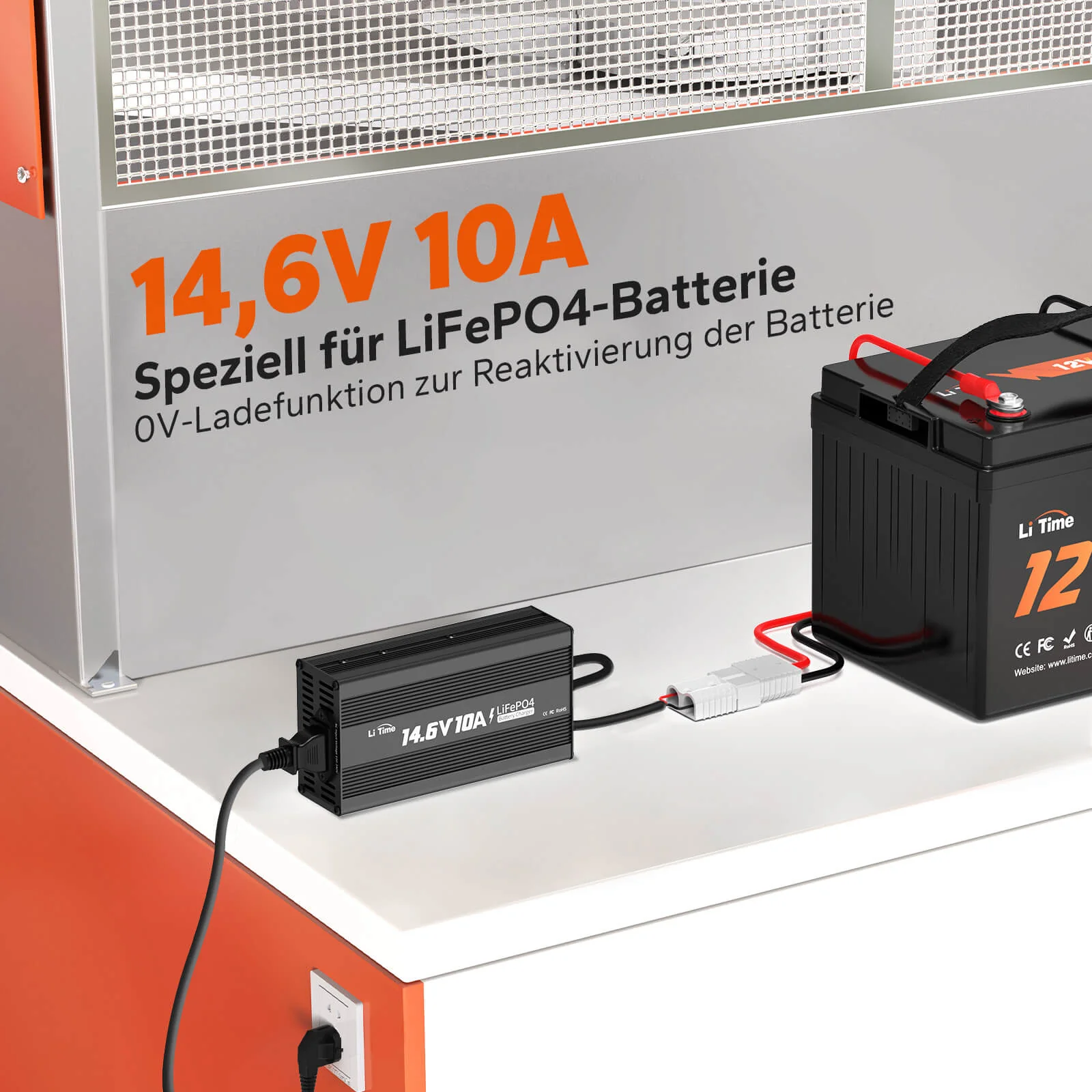 [Gebraucht-Like New] LiTime 14.6V 10A Lithium Batterieladegerät für 12V LiFePO4 Lithium Batterie - Image 4