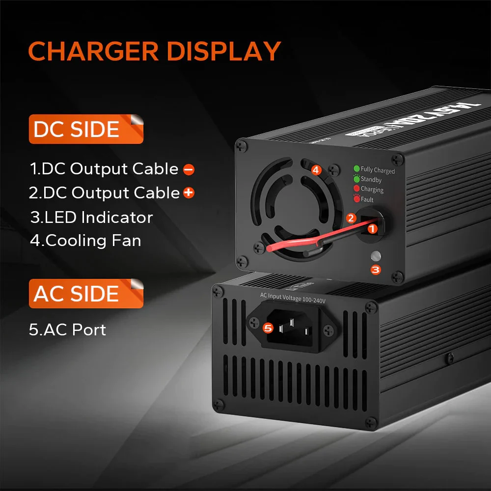 [Gebraucht-Like New] LiTime 14.6V 20A Lithium Batterieladegerät für 12V LiFePO4 Lithium Batterie - Image 7