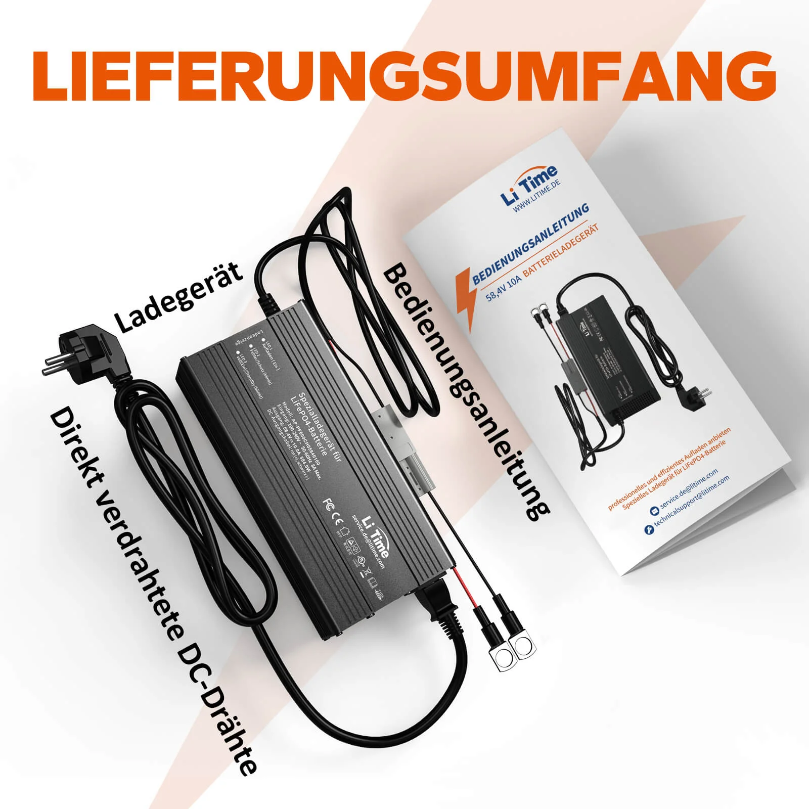 [Gebraucht-Like New] LiTime 58,4V 10A LiFePO4 Batterieladegerät für 51.2V LiFePO4 Batterie, mit intelligenter 0V-Ladefunktion - Image 7