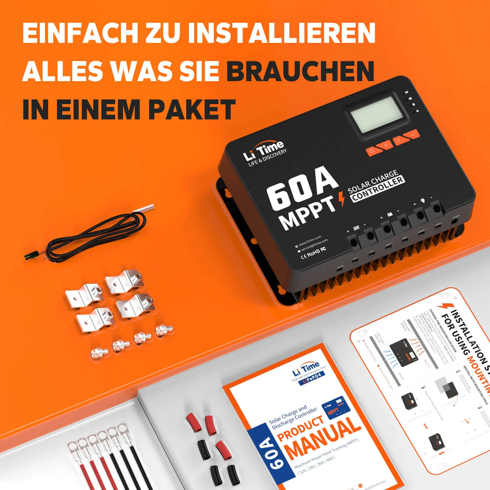 【0% MwSt.】LiTime 60A MPPT 12V/24V/36V/48V Auto DC Input Solarladeregler mit Bluetooth Adapter - Image 9