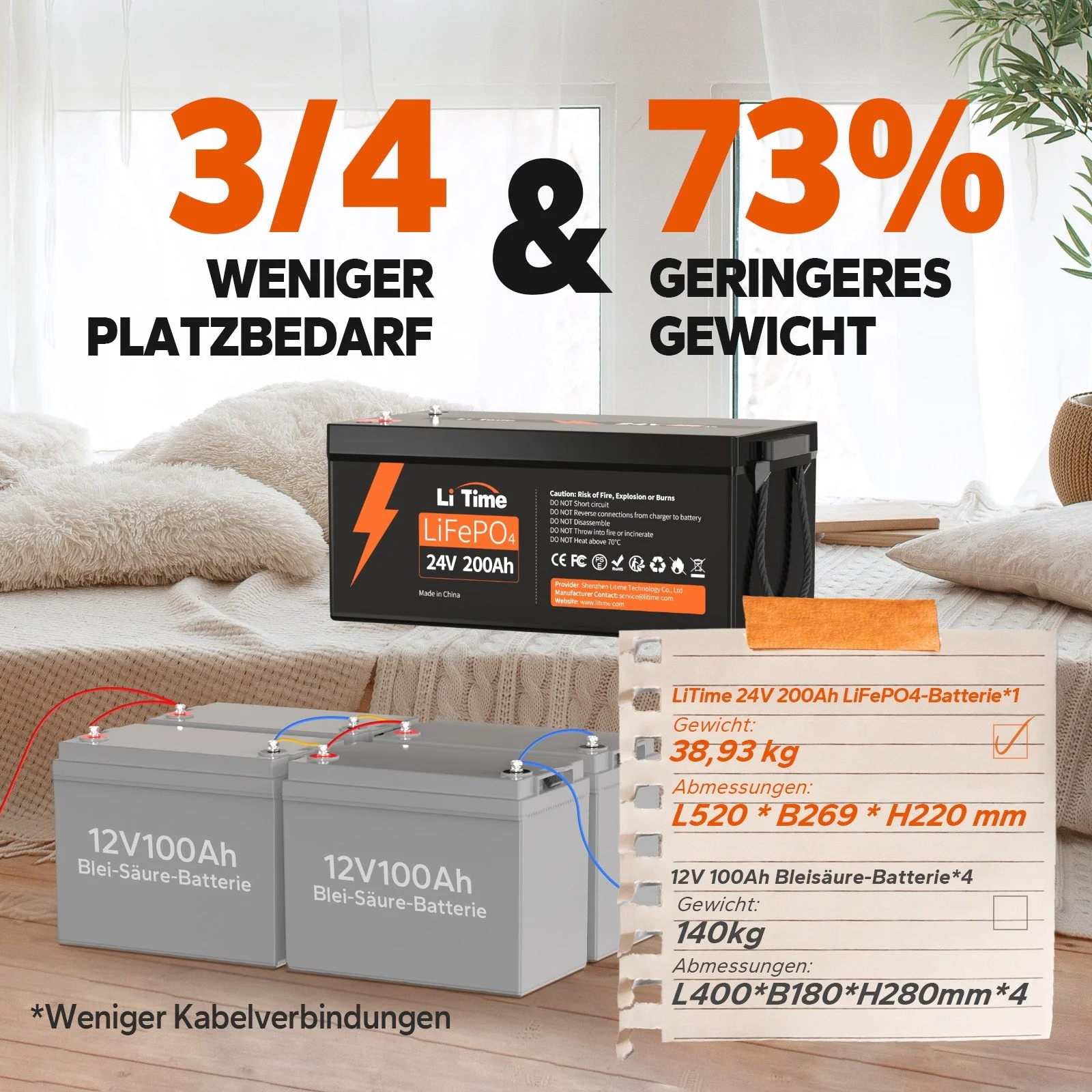 【0% MwSt.】2* LiTime 24V 200Ah Batterien - Image 5