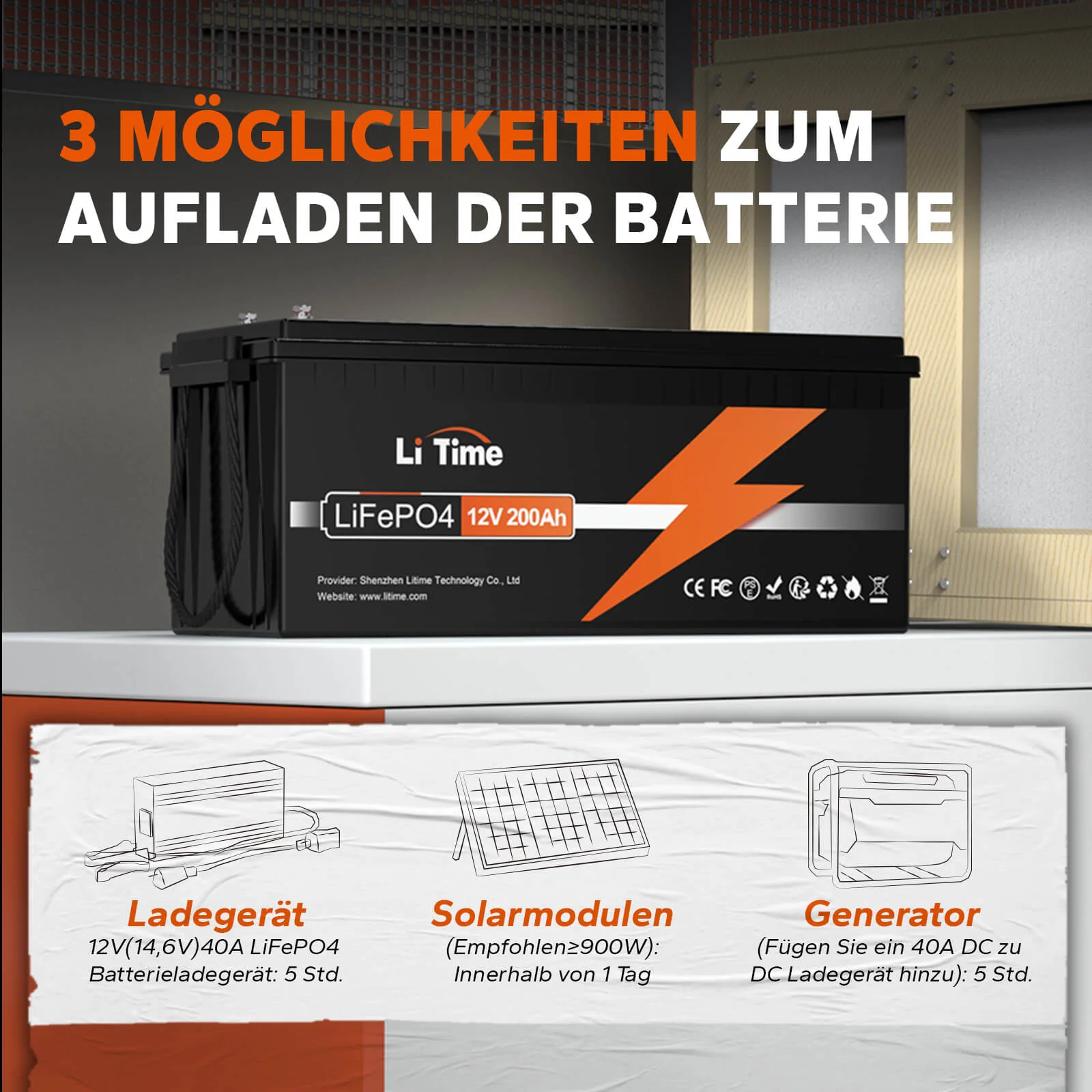 【0% MwSt.】4* LiTime 12V 200Ah Batterien & 1* kostenloses 14,6V 10A Ladegerät🆓 - Image 6