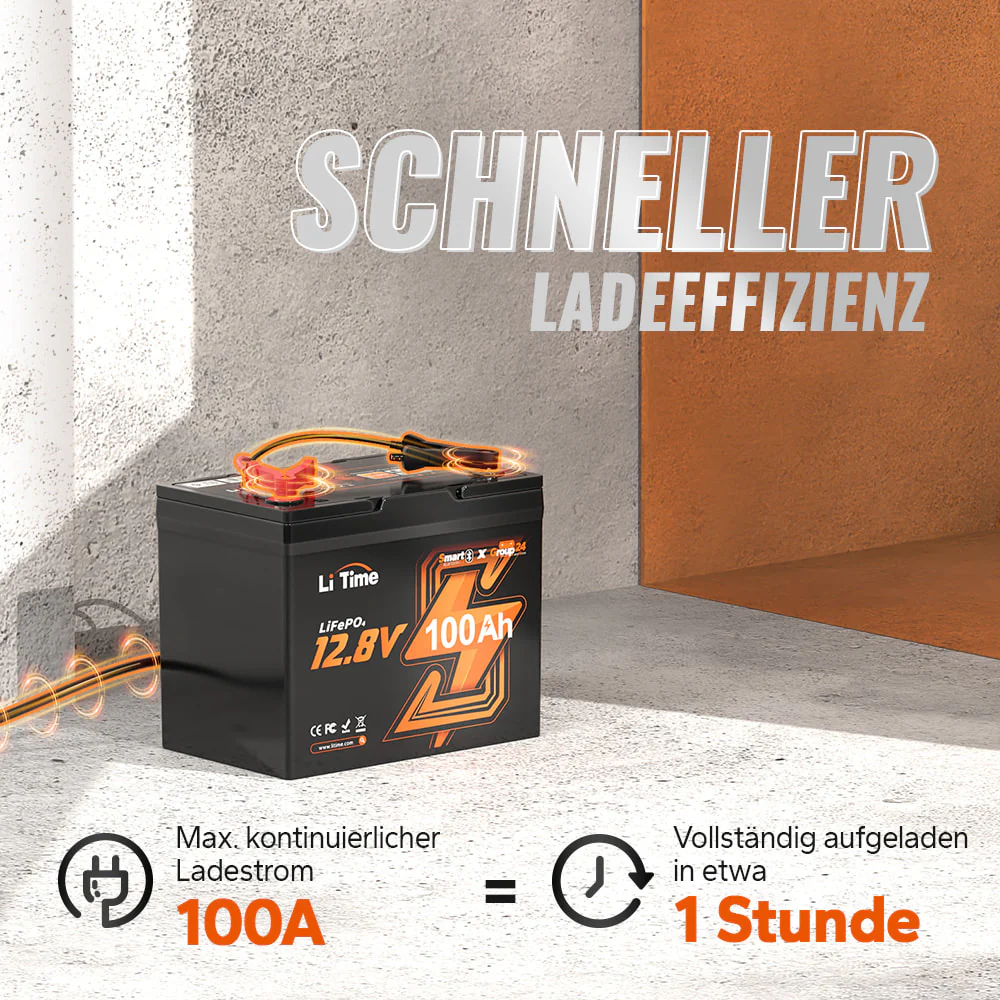 12V 100Ah Group24 Wohnmobil Bluetooth Deep Cycle Lithium Batterie für MiniCamper - Image 3