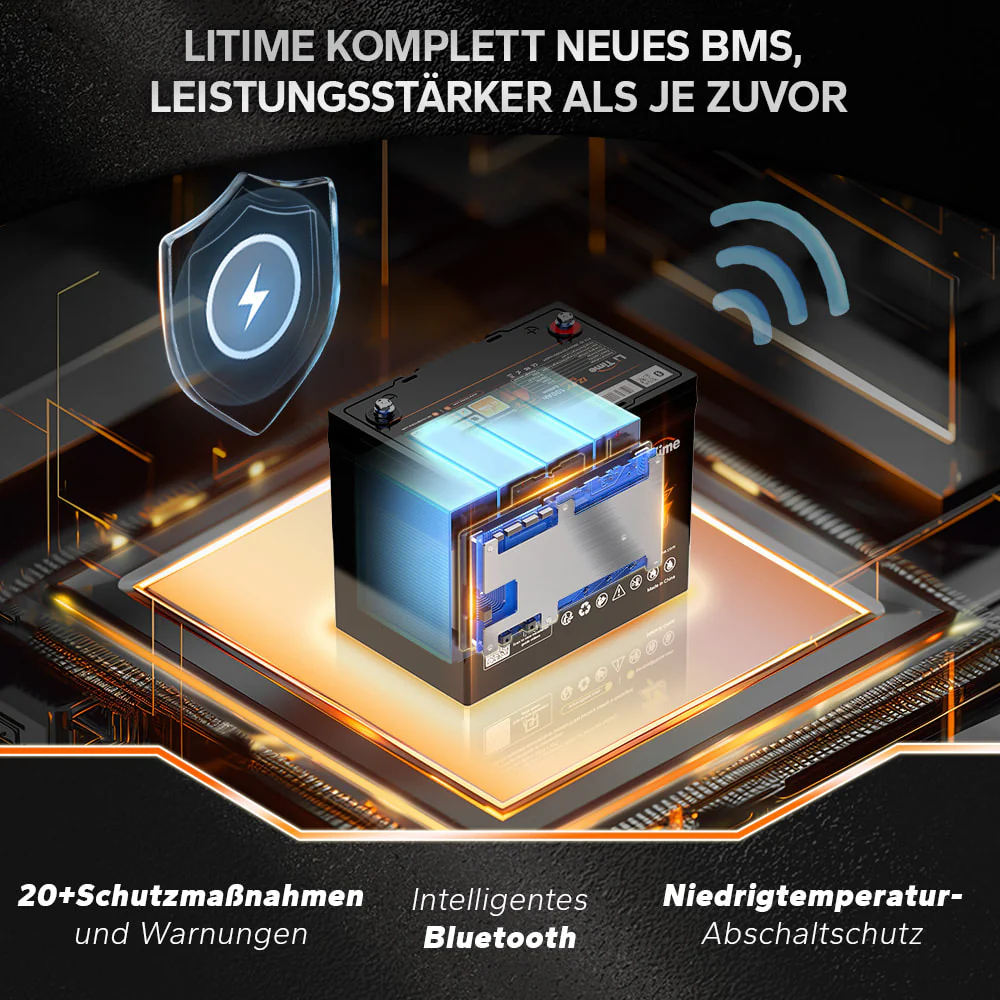 12V 100Ah Group24 Wohnmobil Bluetooth Deep Cycle Lithium Batterie für MiniCamper - Image 7