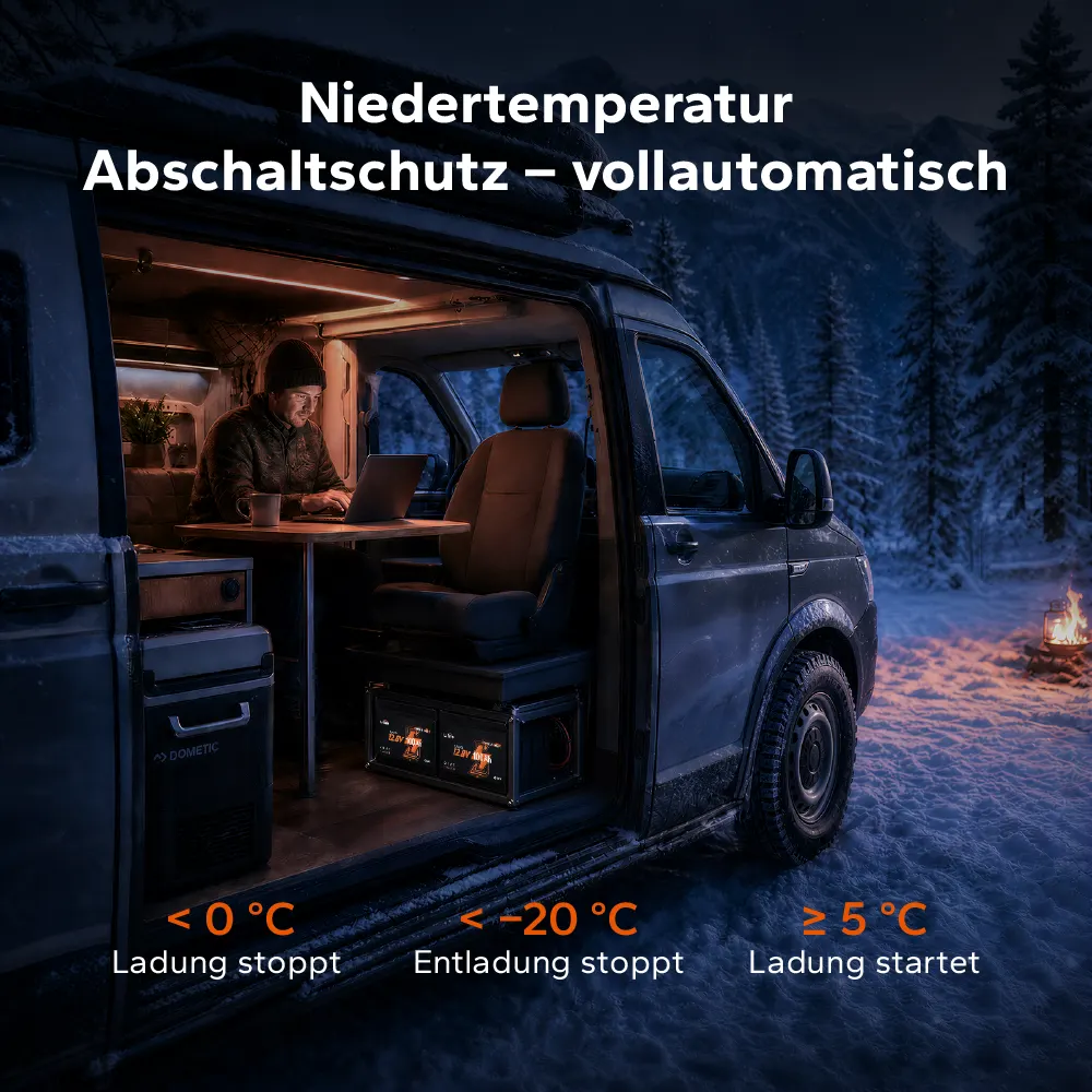 【Vorbestellung】12V 100Ah LiFePO4 Batterie H168 mit Bluetooth – ultraflach für Wohnmobil‑Untersitz - Image 10