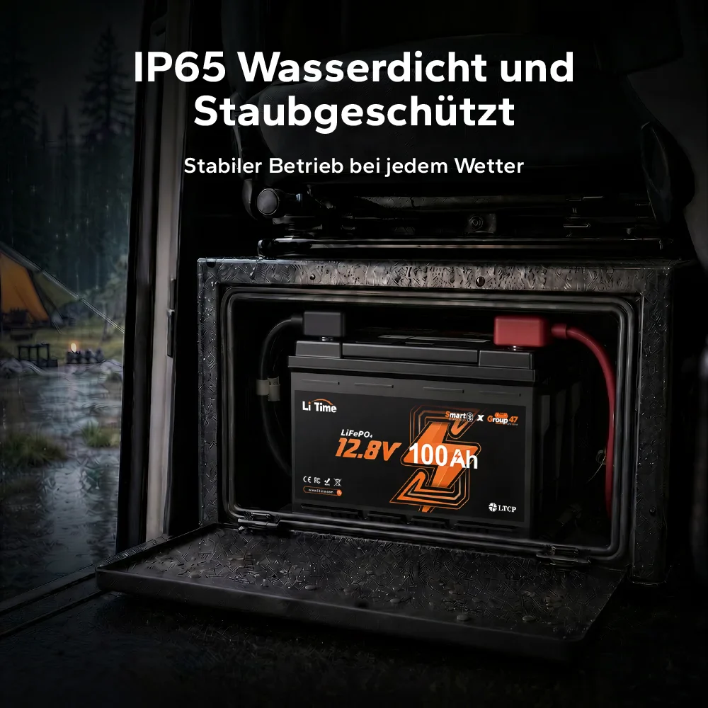 【Vorbestellung】12V 100Ah LiFePO4 Batterie H168 mit Bluetooth – ultraflach für Wohnmobil‑Untersitz - Image 11