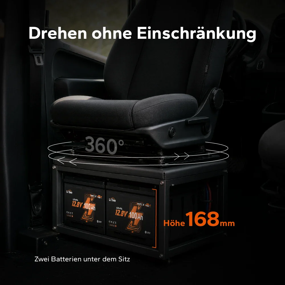 【Vorbestellung】12V 100Ah LiFePO4 Batterie H168 mit Bluetooth – ultraflach für Wohnmobil‑Untersitz - Image 4