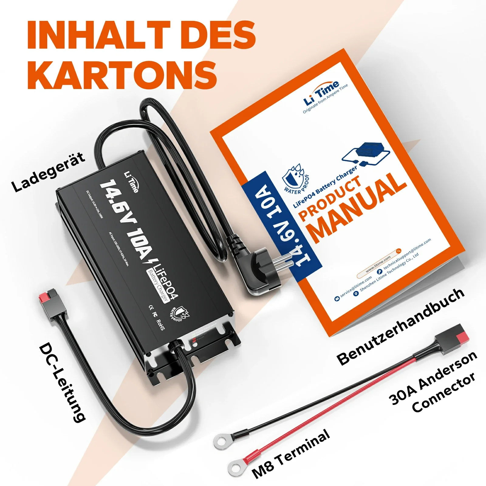 LiTime 12V 10A Lithium-Bordbatterieladegerät IP65 Wasserdicht - Image 10