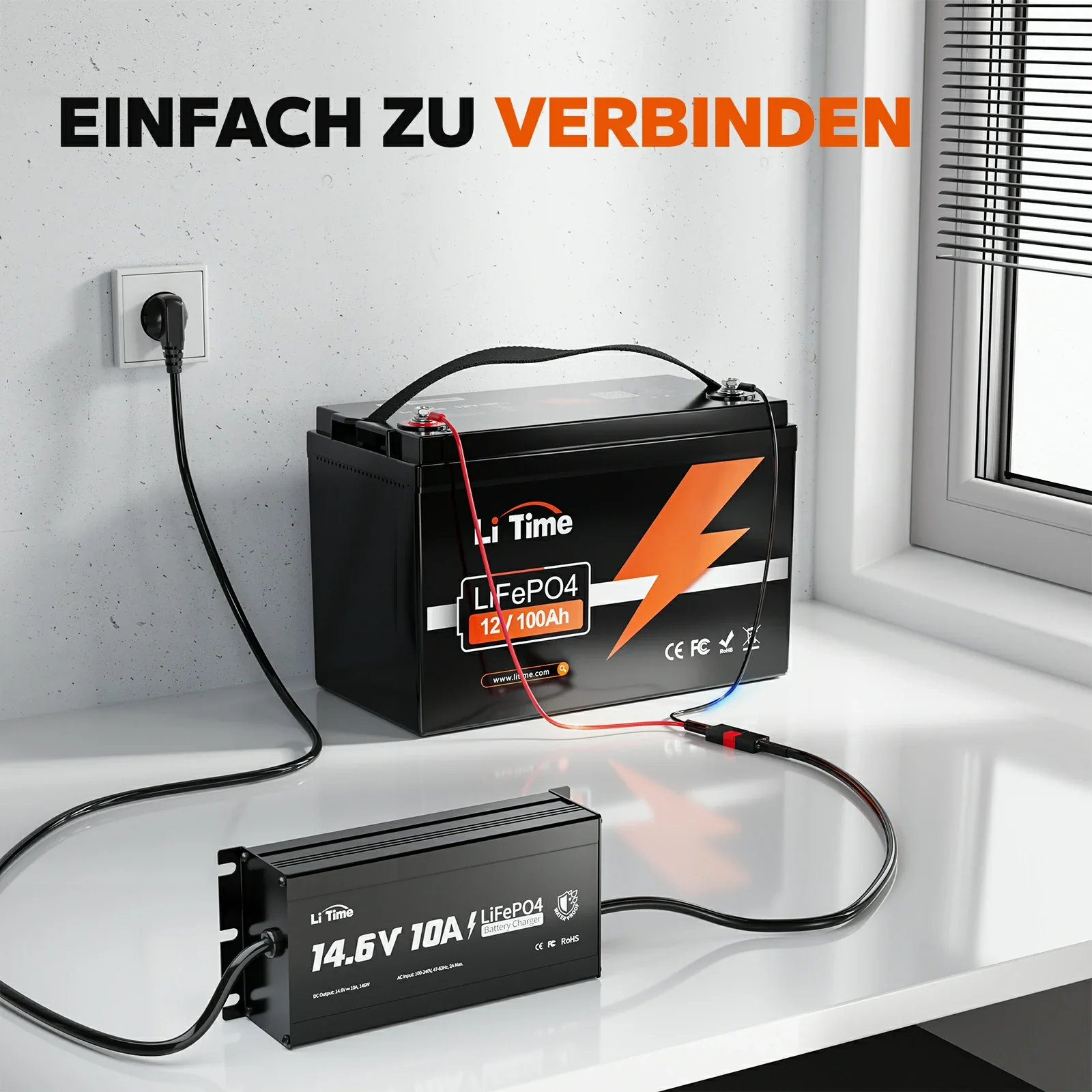 LiTime 12V 10A Lithium-Bordbatterieladegerät IP65 Wasserdicht - Image 5