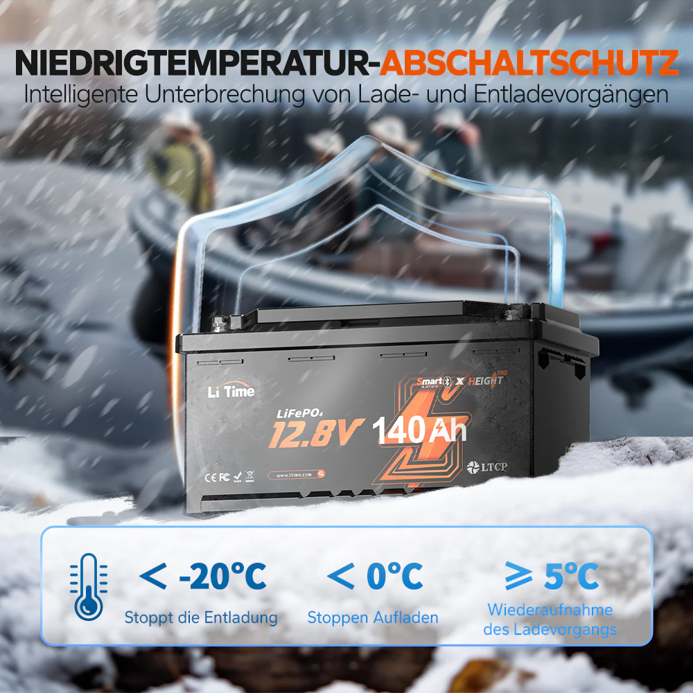 12V LiFePO4 140Ah Deep Cycle Lithium-Batterie mit Bluetooth – DIN H8 L5 (Group 49), passend für Wohnmobil-Untersitz - Image 9
