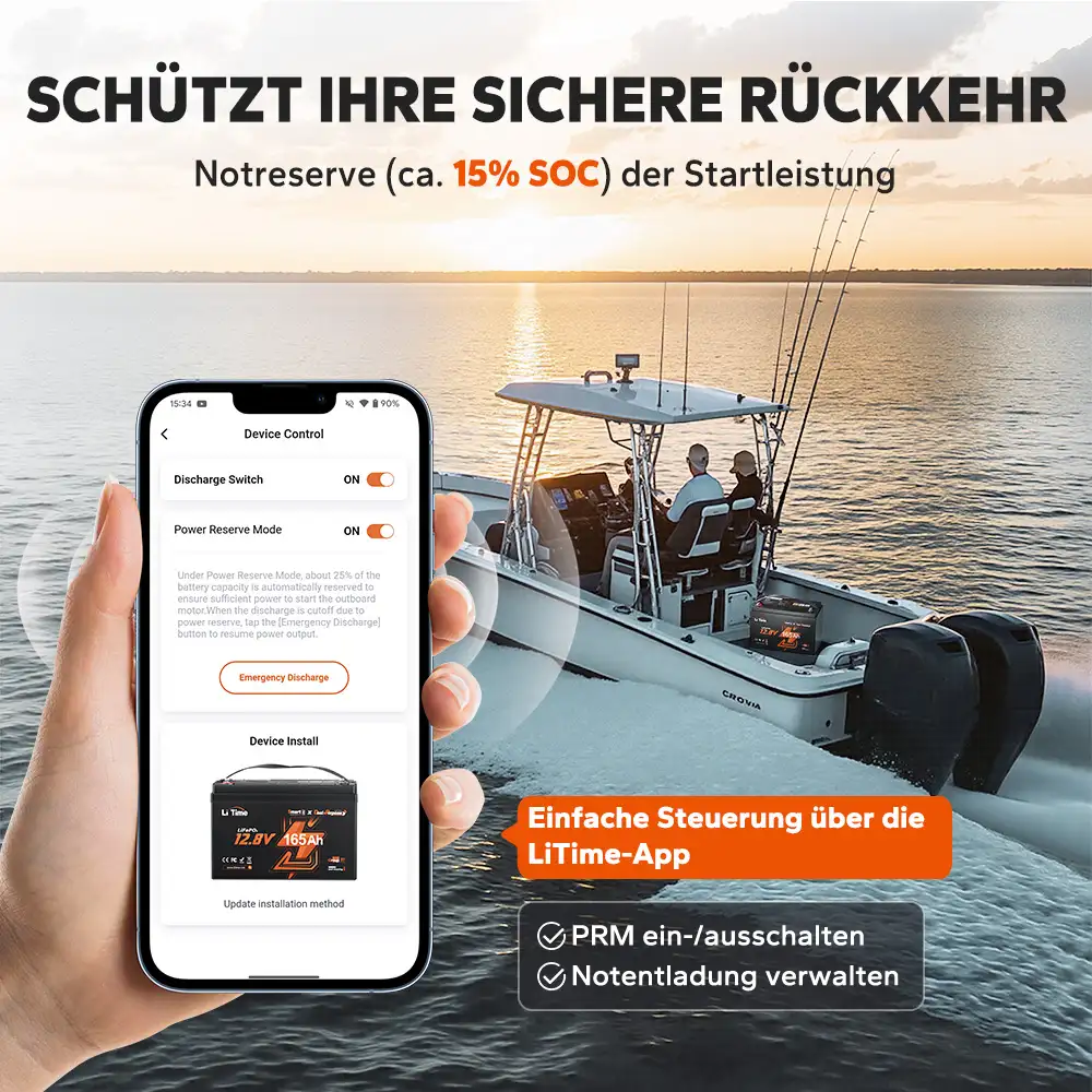 LiTime 12V 165Ah Dual-Purpose LiFePO4-Batterie mit 1200 CCA und Selbstheizung fĂŒr Wohnmobil und Marine - Image 5