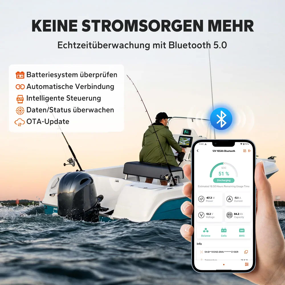 LiTime 12V 165Ah Dual-Purpose LiFePO4-Batterie mit 1200 CCA und Selbstheizung fĂŒr Wohnmobil und Marine - Image 7