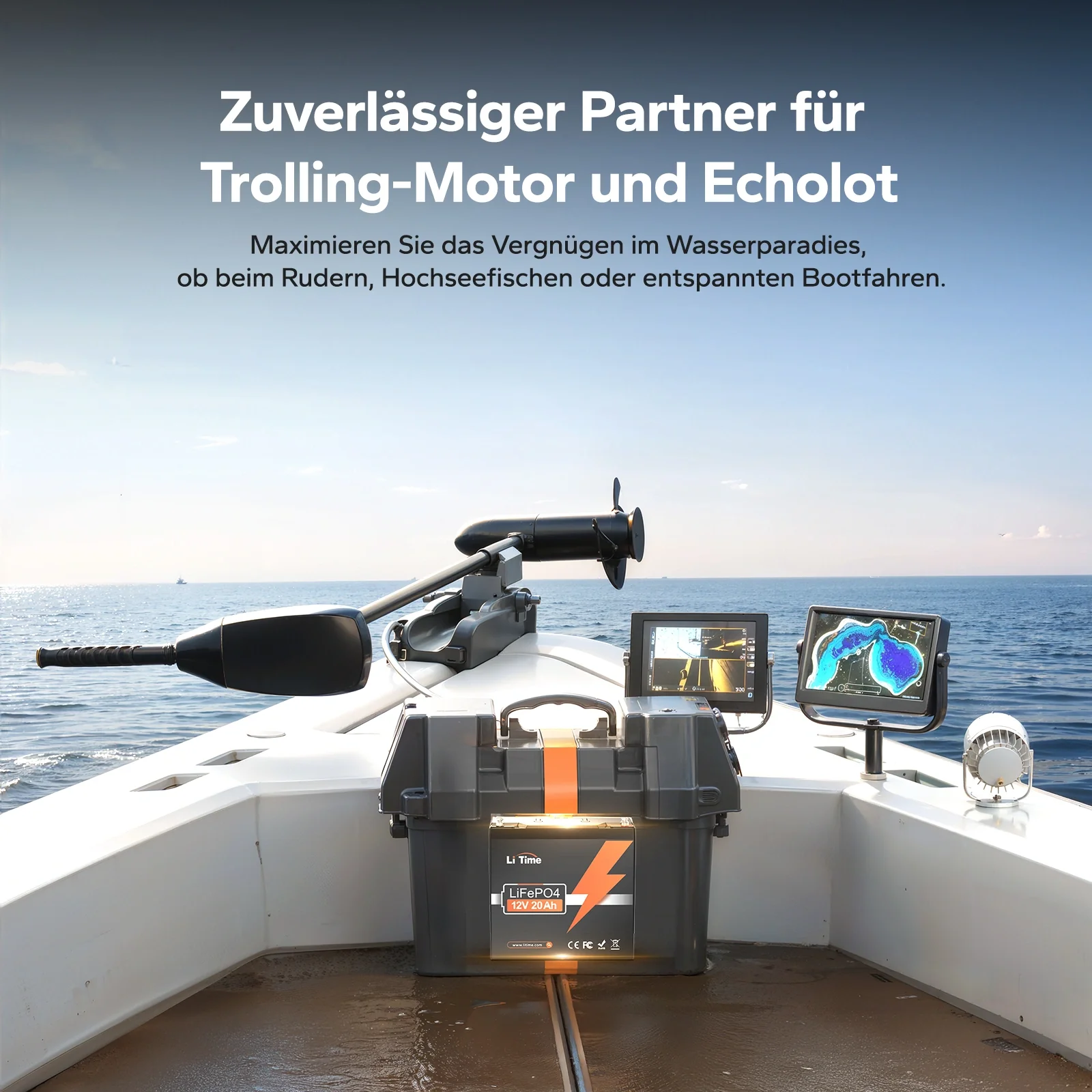 LiFePO4 12V 20Ah  Deep Cycle Batterie mit BMS & 4000 Zyklen – Für Fischfinder, Solar, Boot, Camping - Image 3