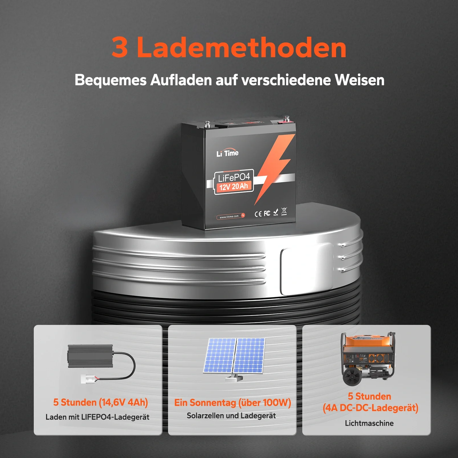 LiFePO4 12V 20Ah  Deep Cycle Batterie mit BMS & 4000 Zyklen – Für Fischfinder, Solar, Boot, Camping - Image 7