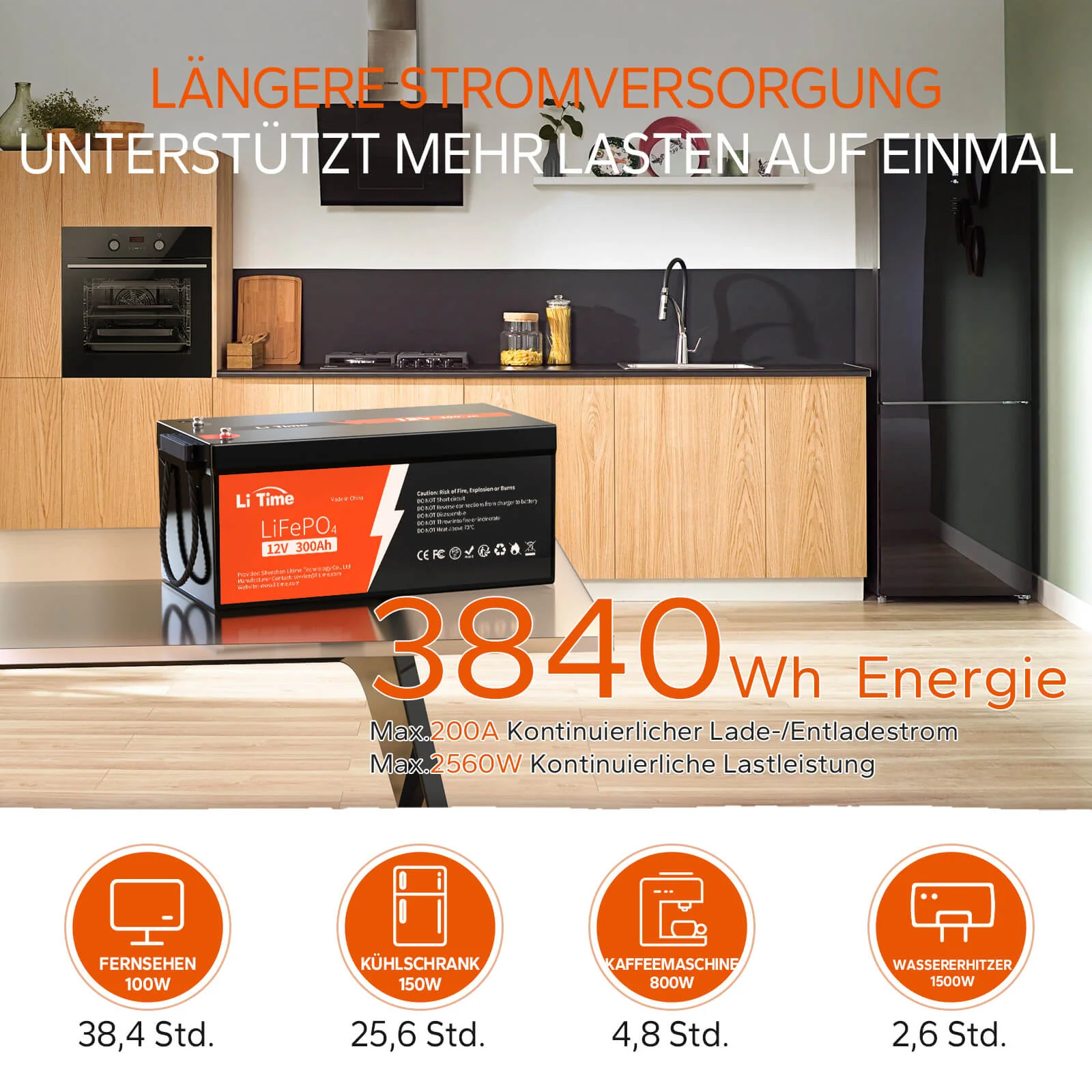 4 pack LiTime 12V 300Ah Batterien - Image 5