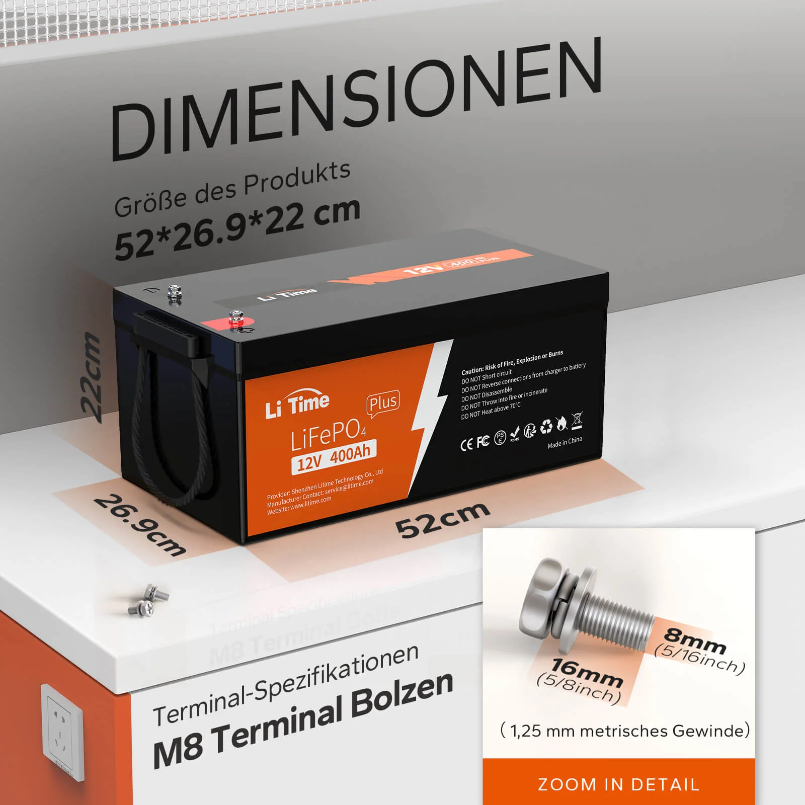 2 pack LiTime 12V 400Ah Batterien & 1x kostenloses 14,6V 40A LadegerÀt - Image 2