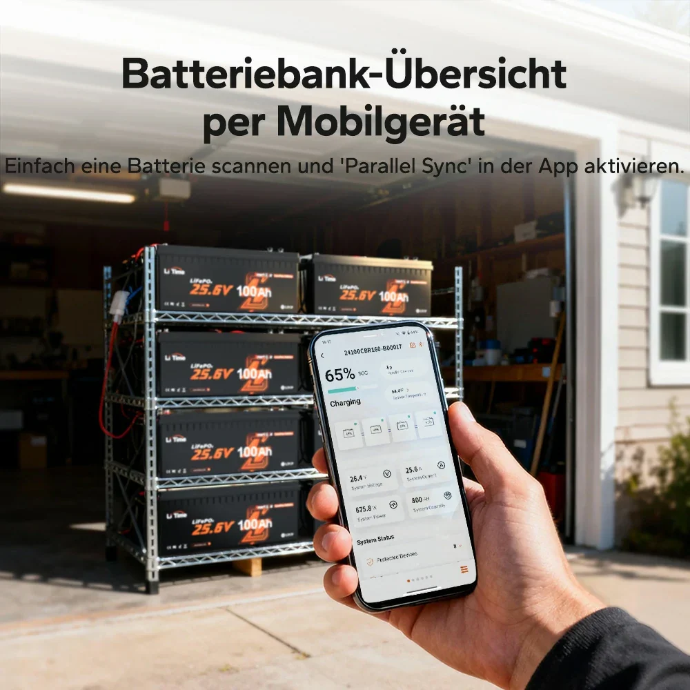 LiTime 24V 100Ah Smart ComFlex LiFePO4 – Bluetooth & Victron-kompatibel - Image 4
