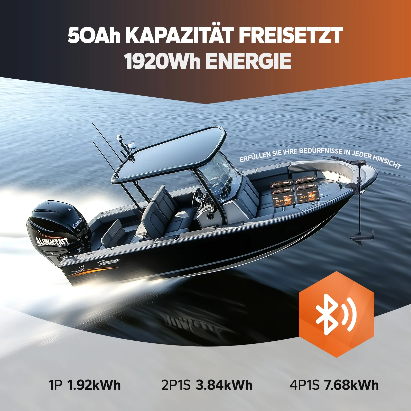 LiTime 36V 50Ah Bluetooth Deep Cycle Lithium Batterie – Group 31 für 120lb Trolling Motor & Marine - Image 3