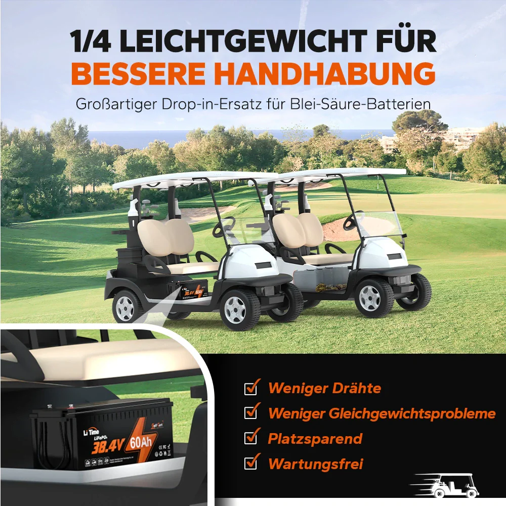 ⚡Räumungsverkauf⚡LiTime 36V 60Ah Golf Cart Deep Cycle Lithium Batterie für Golf Cart und Rasenmäher - Image 4
