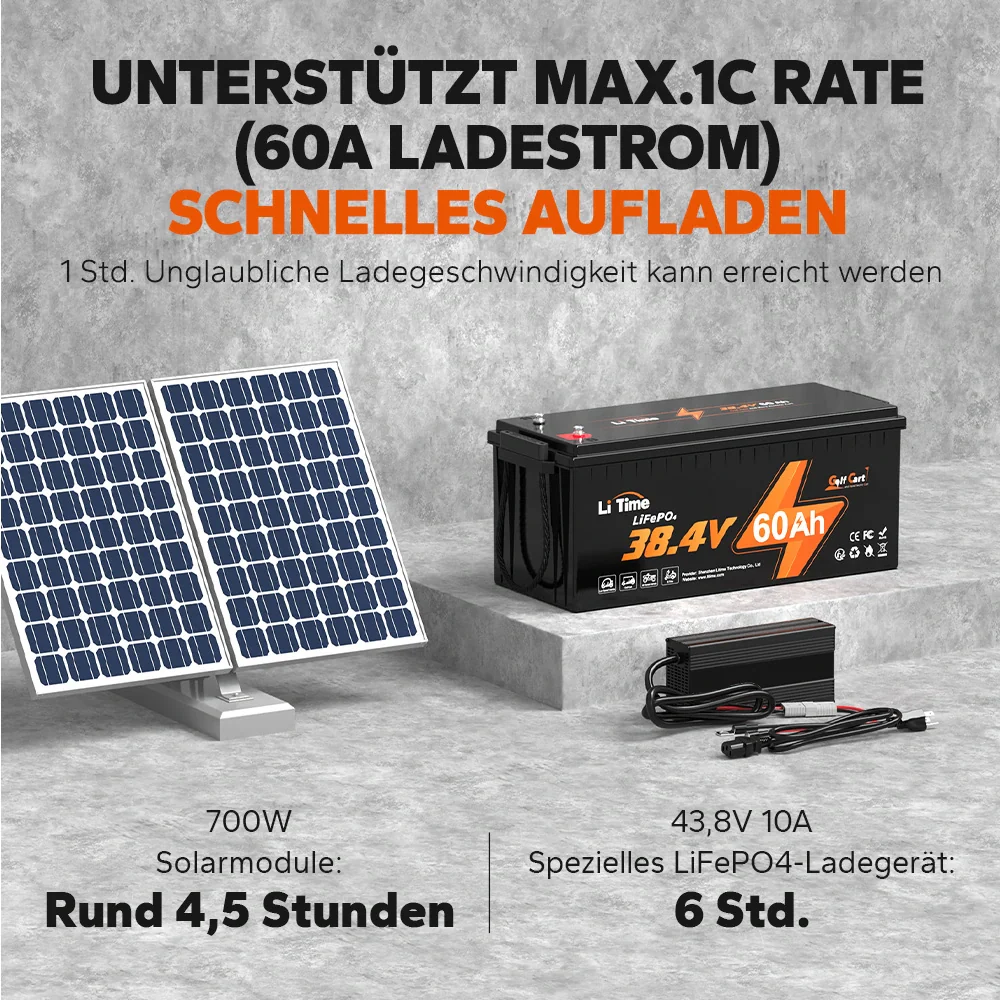 ⚡Räumungsverkauf⚡LiTime 36V 60Ah Golf Cart Deep Cycle Lithium Batterie für Golf Cart und Rasenmäher - Image 7