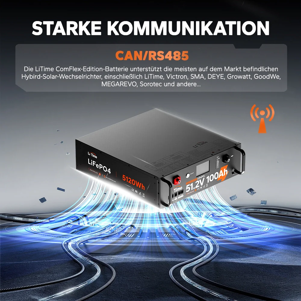 LiTime LiFePO4 51,2V 100Ah Solarbatterie Smart ComFlex 3U rack mit BMS - Image 7