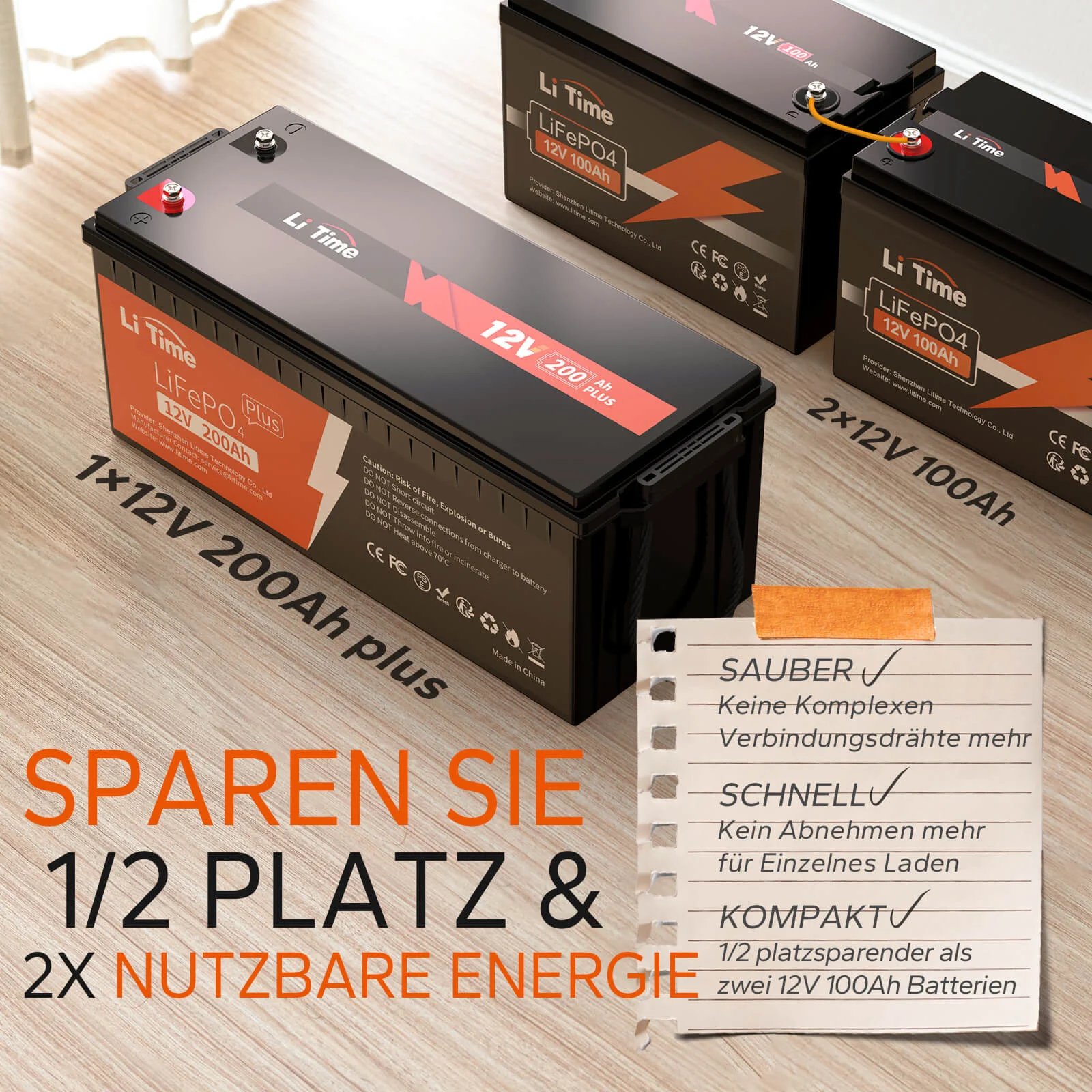 4 pack LiTime 12V 200Ah Plus Batterien - Image 8