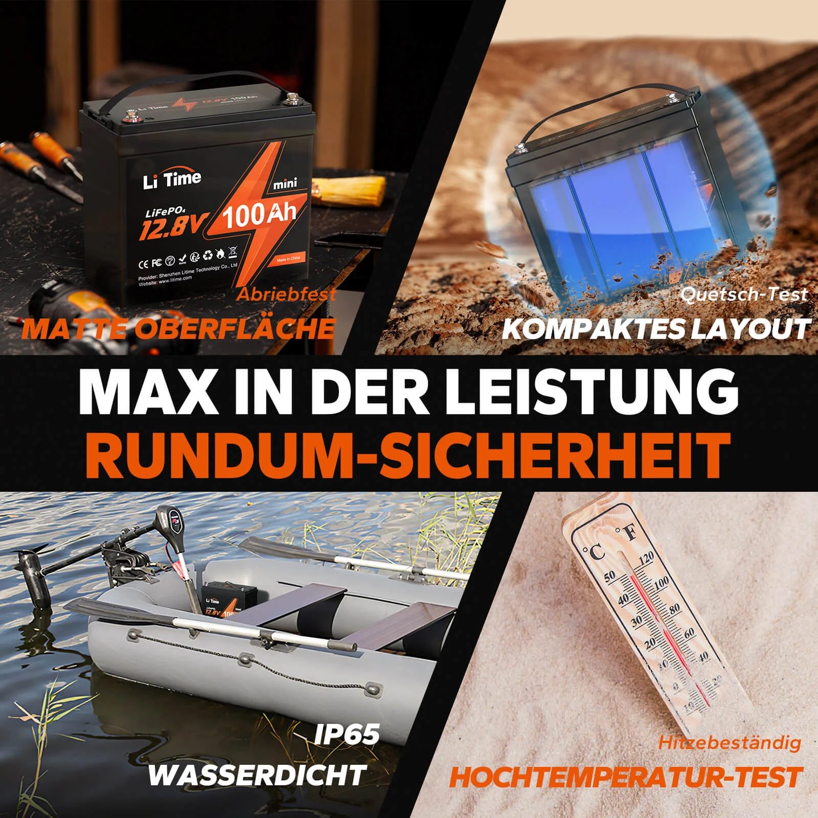 [Gebraucht-Like New] LiTime 12V 100Ah MINI LiFePO4 Lithium Batterie - Image 6