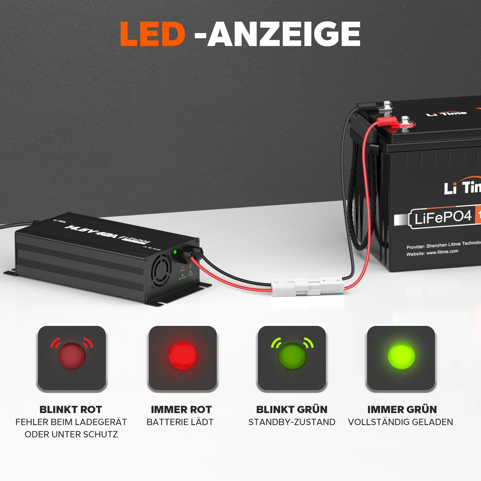 [Gebraucht-Like New] LiTime 14,6V 40A Montierbares Lithium-Batterieladegerät - Image 4