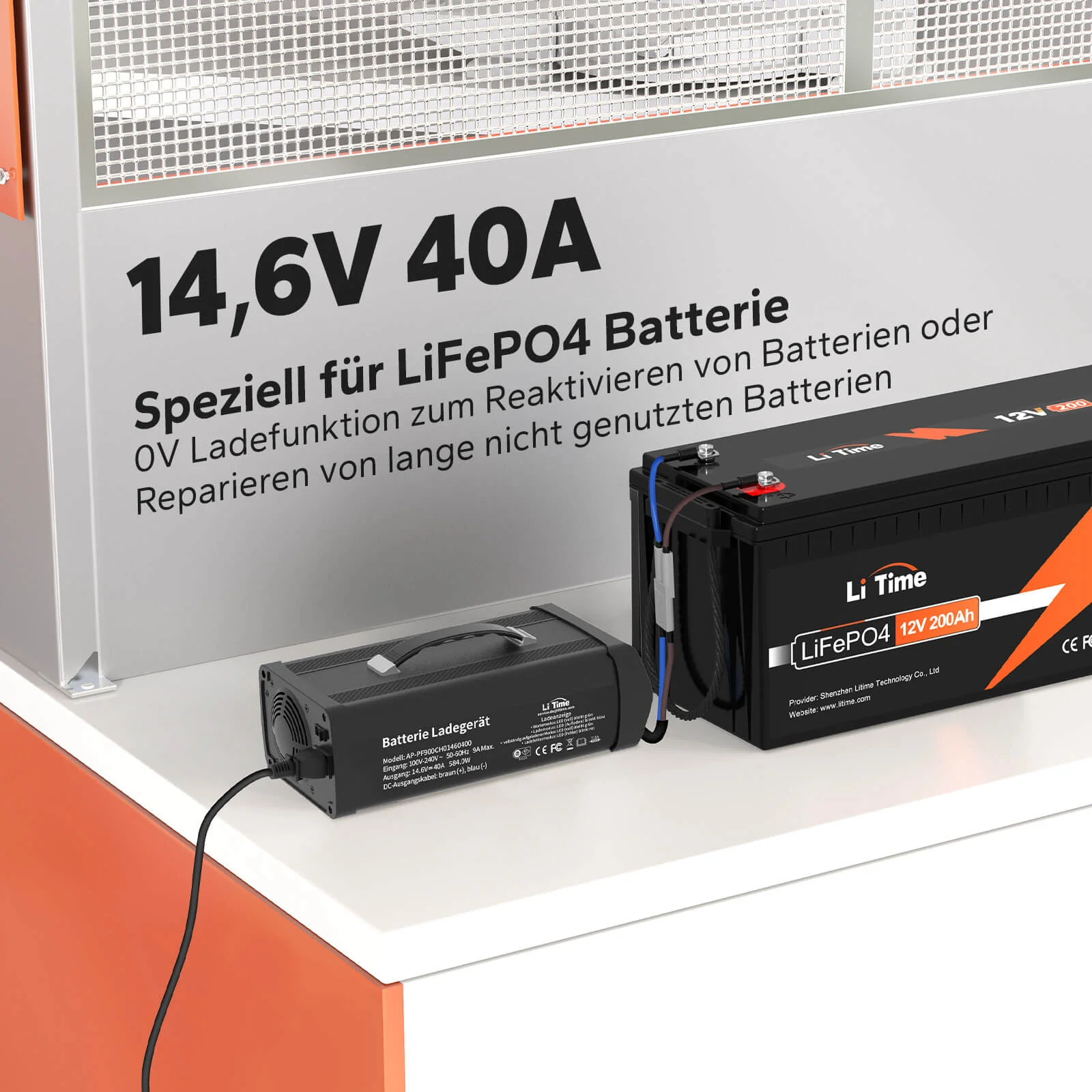[Gebraucht] LiTime 14.6V 40A Lithium Batterieladegerät für 12V LiFePO4 Lithium Batterie - Image 4