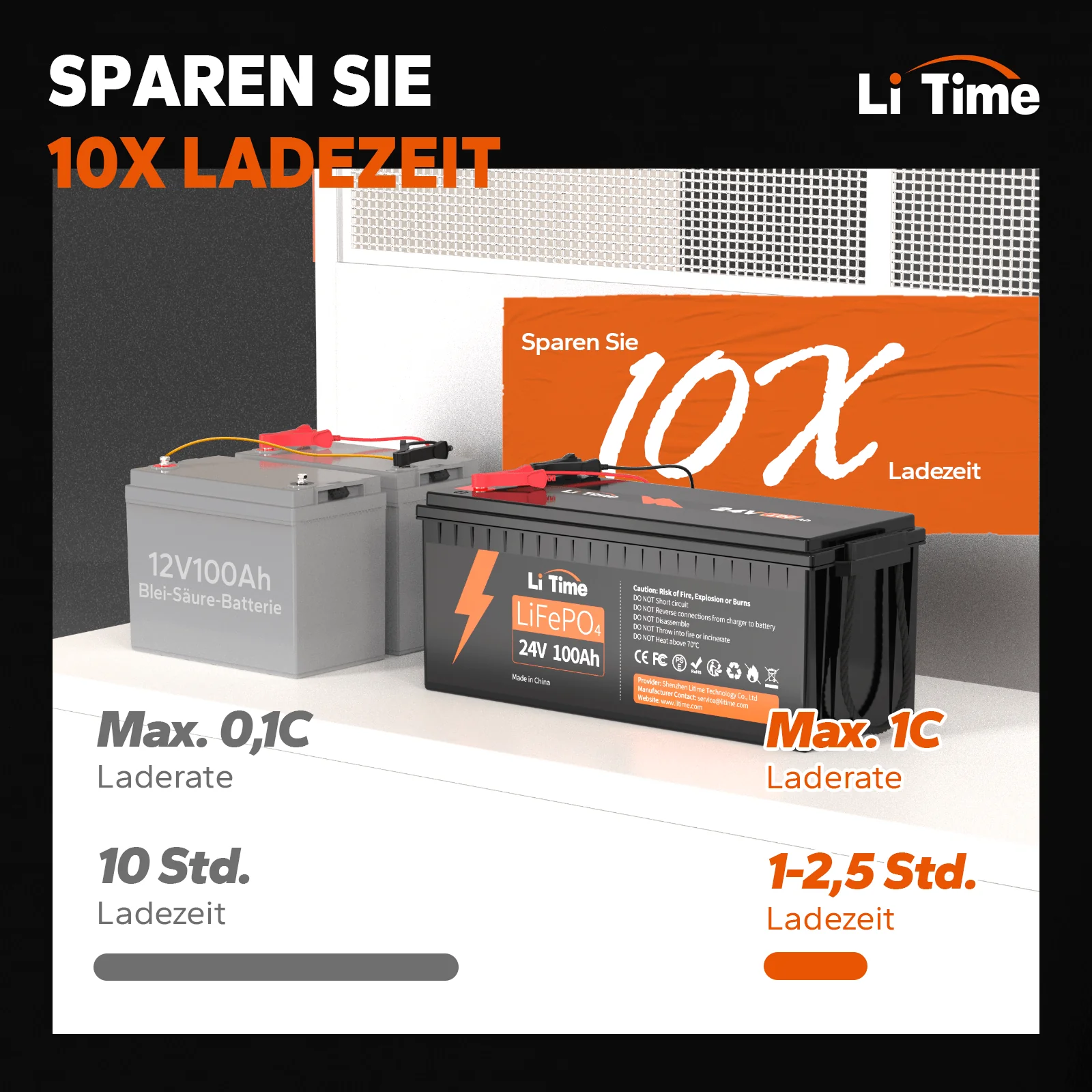 [Gebraucht] LiTime 24V 100Ah Lithium LiFePO4 Batterie - Image 3