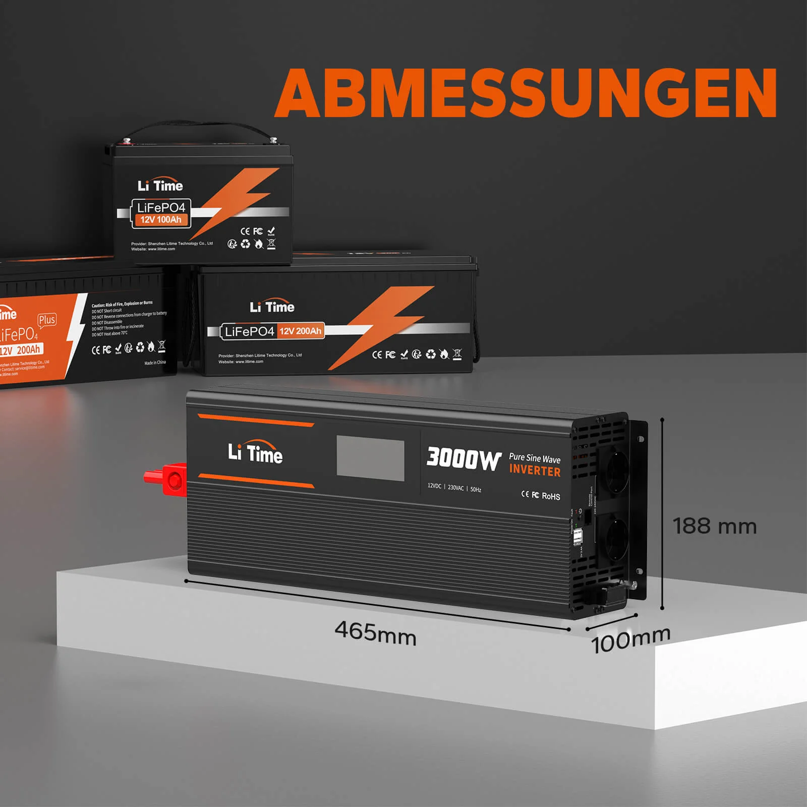 [Gebraucht-Like New] LiTime 3000W Reiner Sinsuswellen Wechselrichter 12VDC zu 230VAC Konverter - Image 6