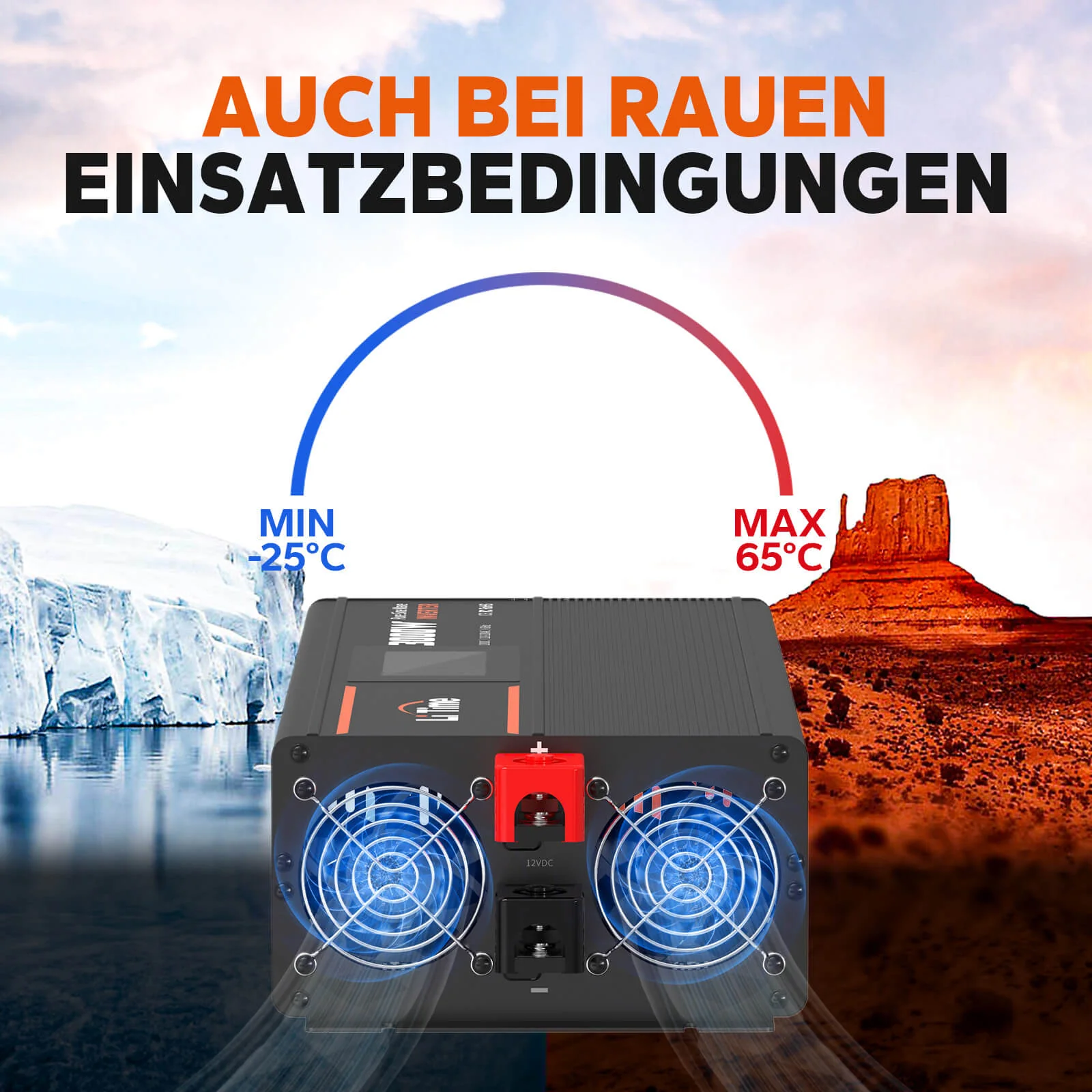 [Gebraucht-Like New] LiTime 3000W Reiner Sinsuswellen Wechselrichter 12VDC zu 230VAC Konverter - Image 7