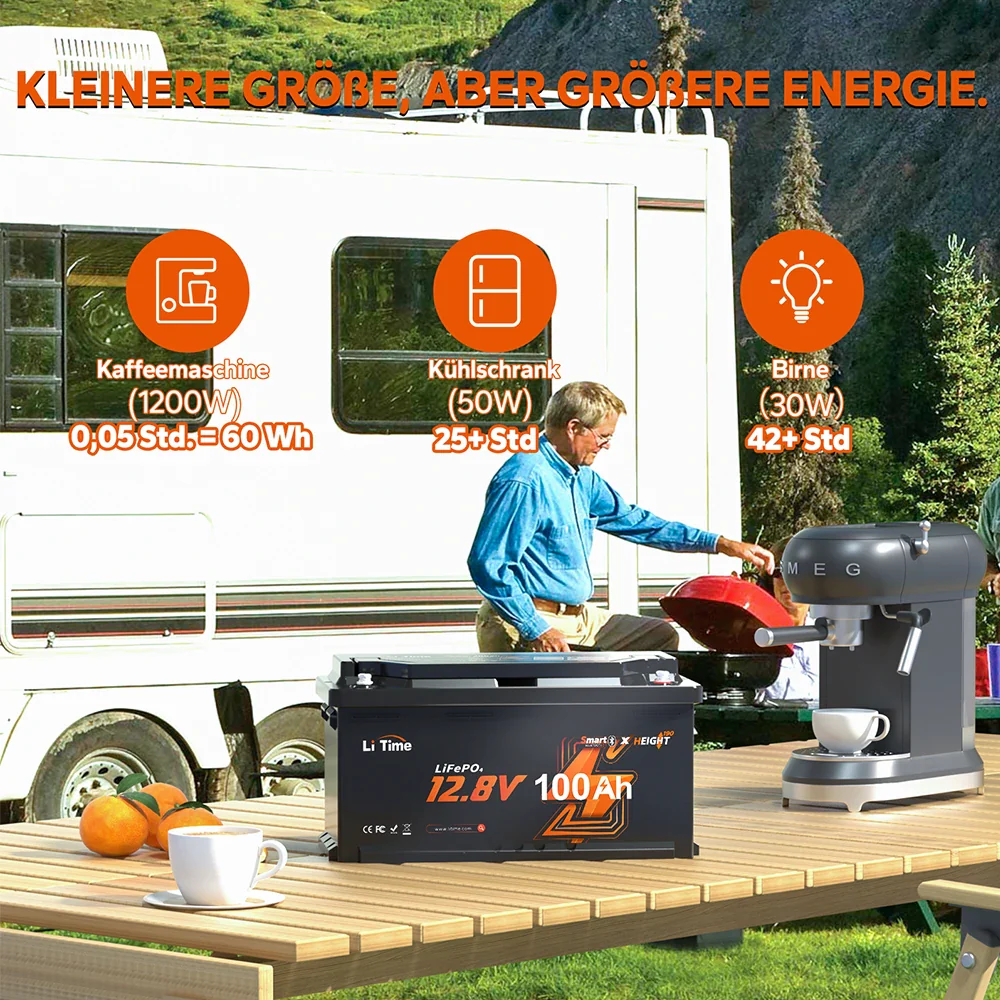 12V 100Ah H190 Deep Cycle LiFePO4 Batterie Mit Bluetooth - Wohnmobil Untersitz DIN H8 L5 Group 49, ECE R10 zertifiziert! - Image 8