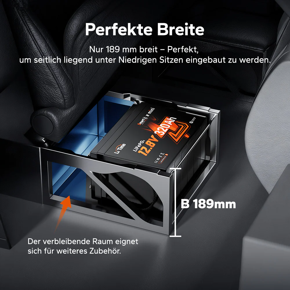 12V 320Ah LiFePO4 Batterie W190 für Wohnmobil-Untersitz mit Bluetooth - Image 3