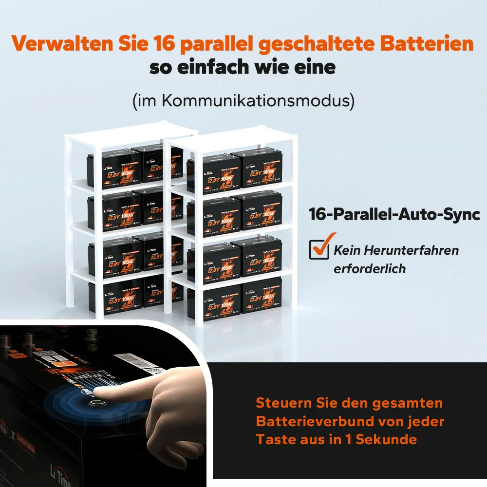 LiTime 12V 100Ah Smart ComFlex Batterie mit Bluetooth & Victron-Kommunikation - Image 4