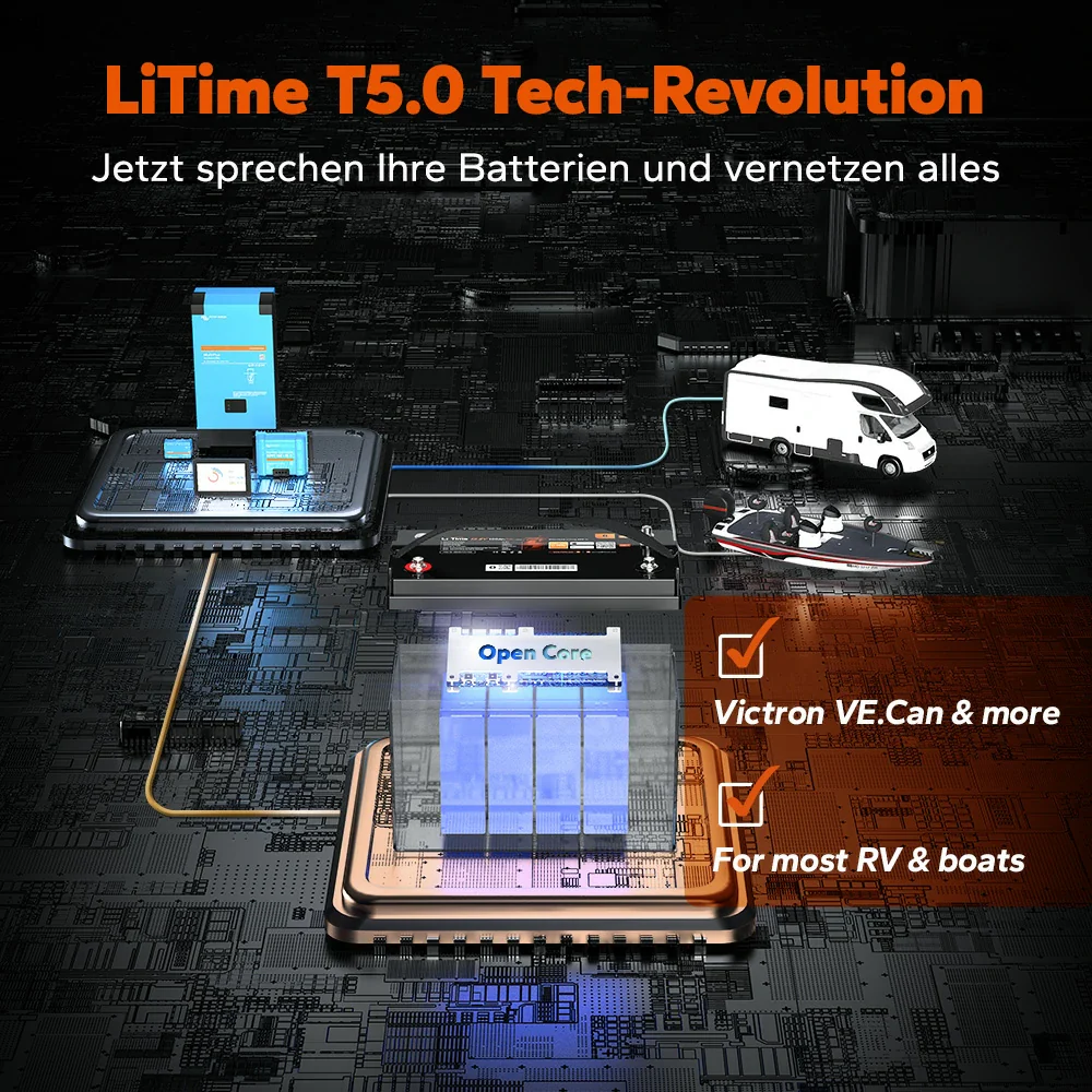 LiTime 12V 100Ah Smart ComFlex Batterie mit Bluetooth & Victron-Kommunikation - Image 7