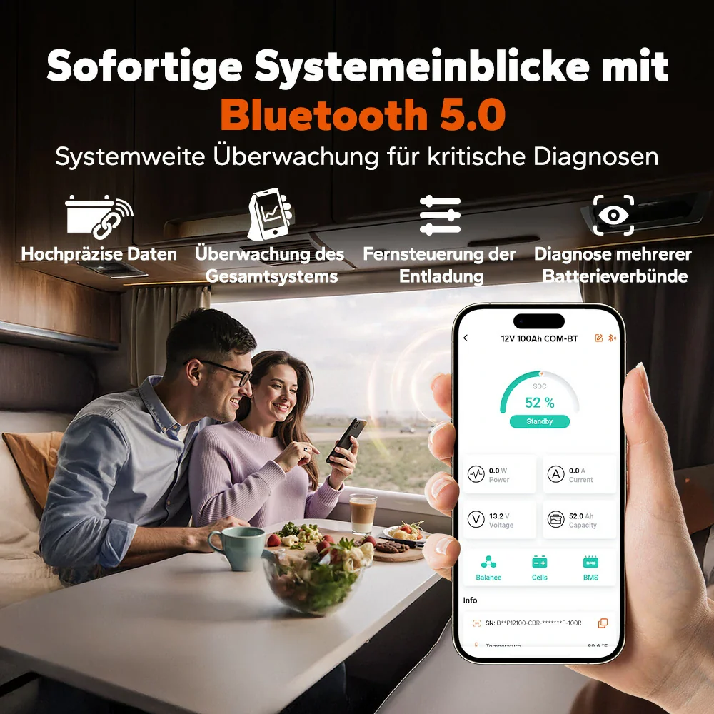 LiTime 12V 100Ah Smart ComFlex Batterie mit Bluetooth & Victron-Kommunikation - Image 8