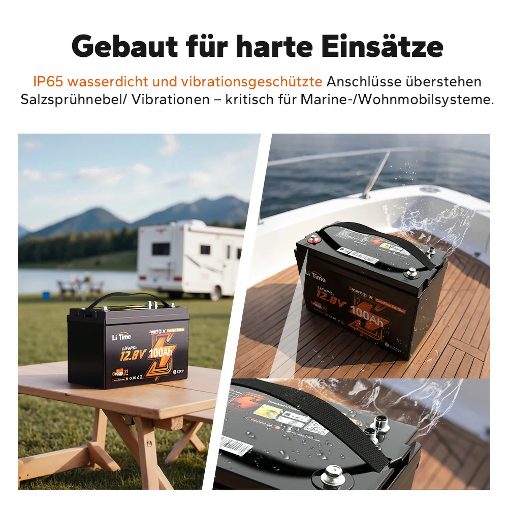 LiTime 12V 100Ah Smart ComFlex Batterie mit Bluetooth & Victron-Kommunikation - Image 9