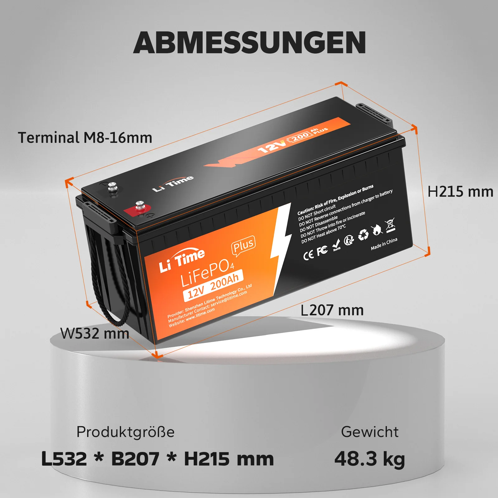 [Gebraucht-Like New] LiTime 12V 200Ah Plus Lithium LiFePO4 Batterie - Image 7