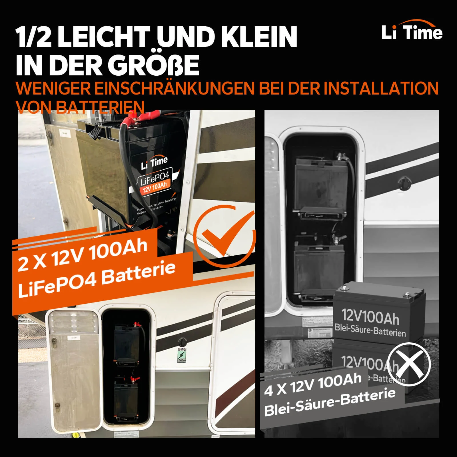 [Gebraucht-Like New] LiTime 12V 100Ah LiFePO4 Lithium Batterie - Image 4