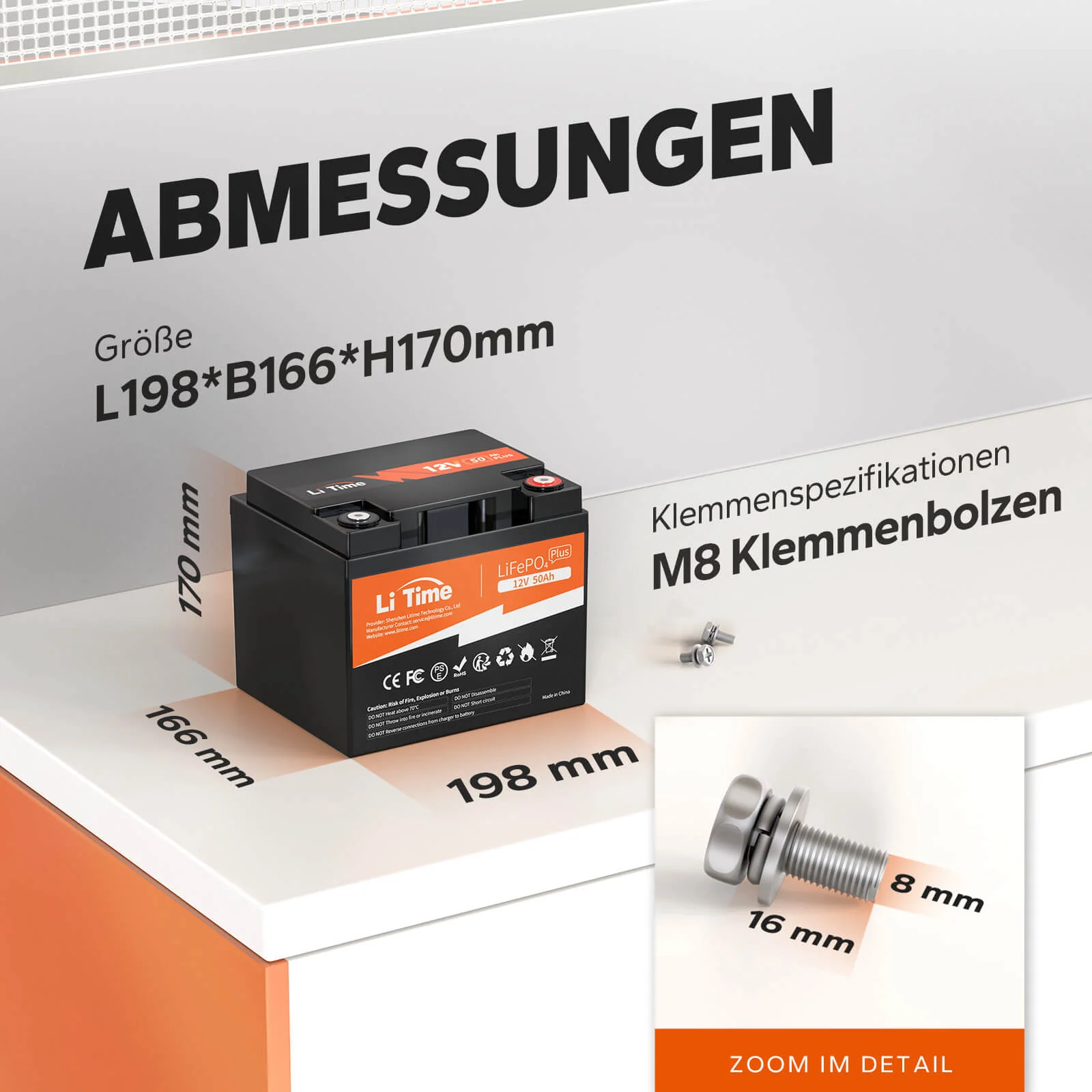 [Gebraucht] LiTime 12V 50Ah LiFePO4 Lithium Batterie - Image 6